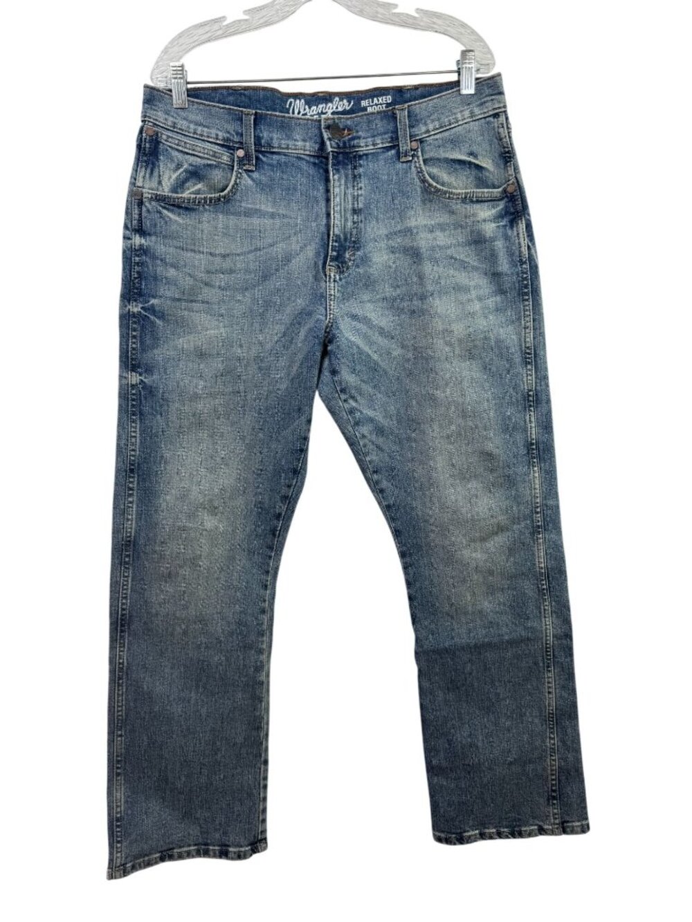 Wrangler Retro Relaxed Bootcut Jeans Blue 33x32 Medium Wash Denim Western Cowboy